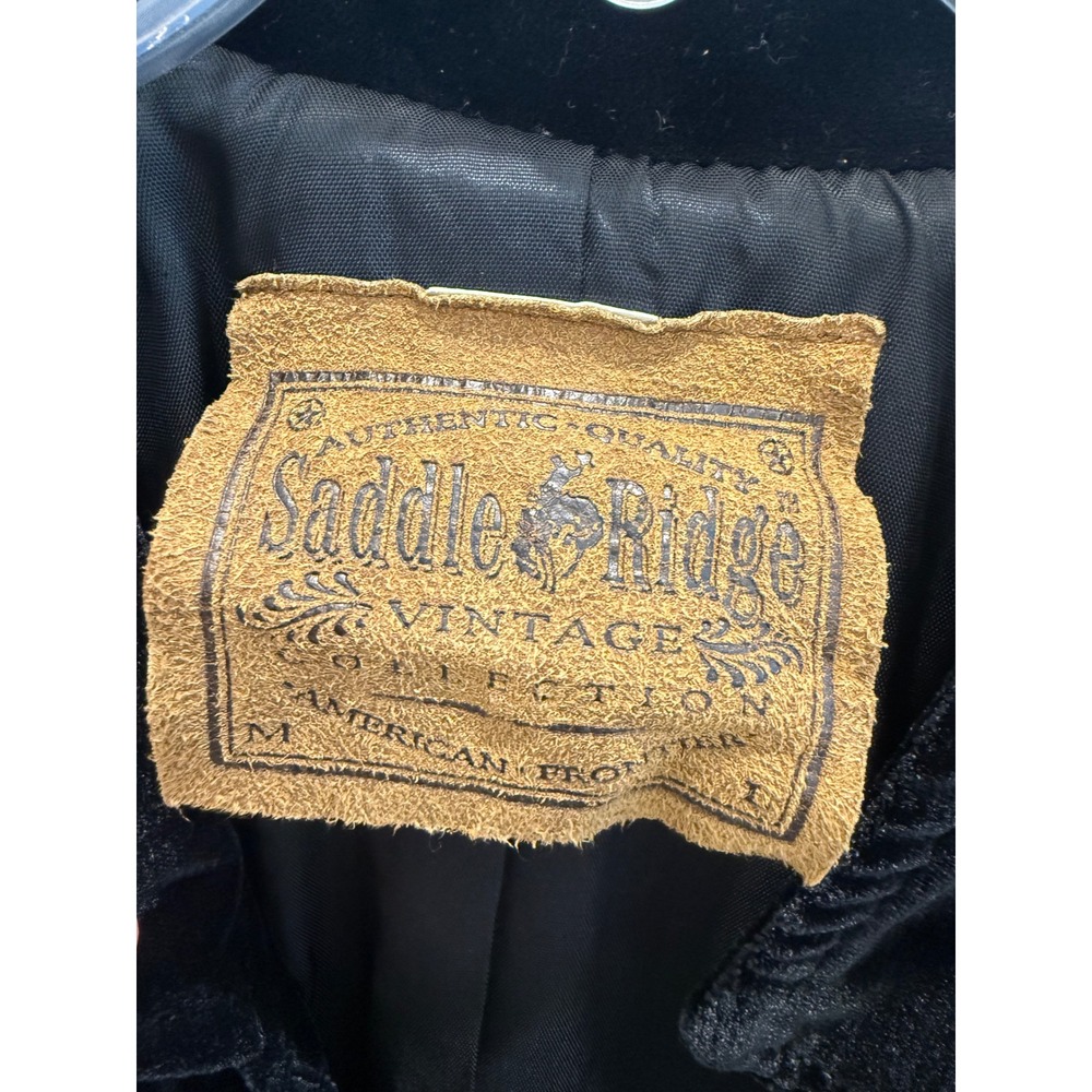 Saddle Ridge Vintage Velvet Western Jacket Black Southwestern Embroidered XL - Picture 3 of 6